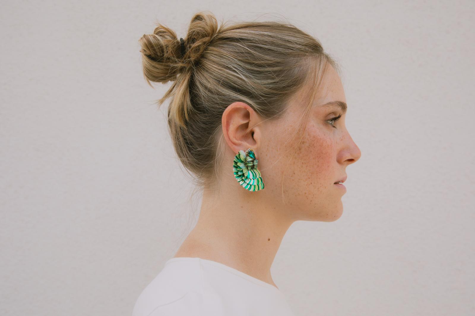 Boucles d'oreilles brodées ISÉE
