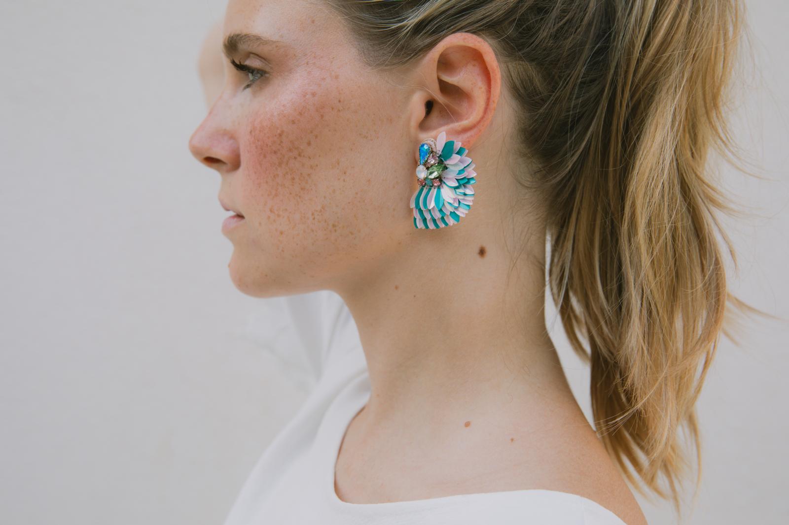Boucles d'oreilles brodées ISÉE