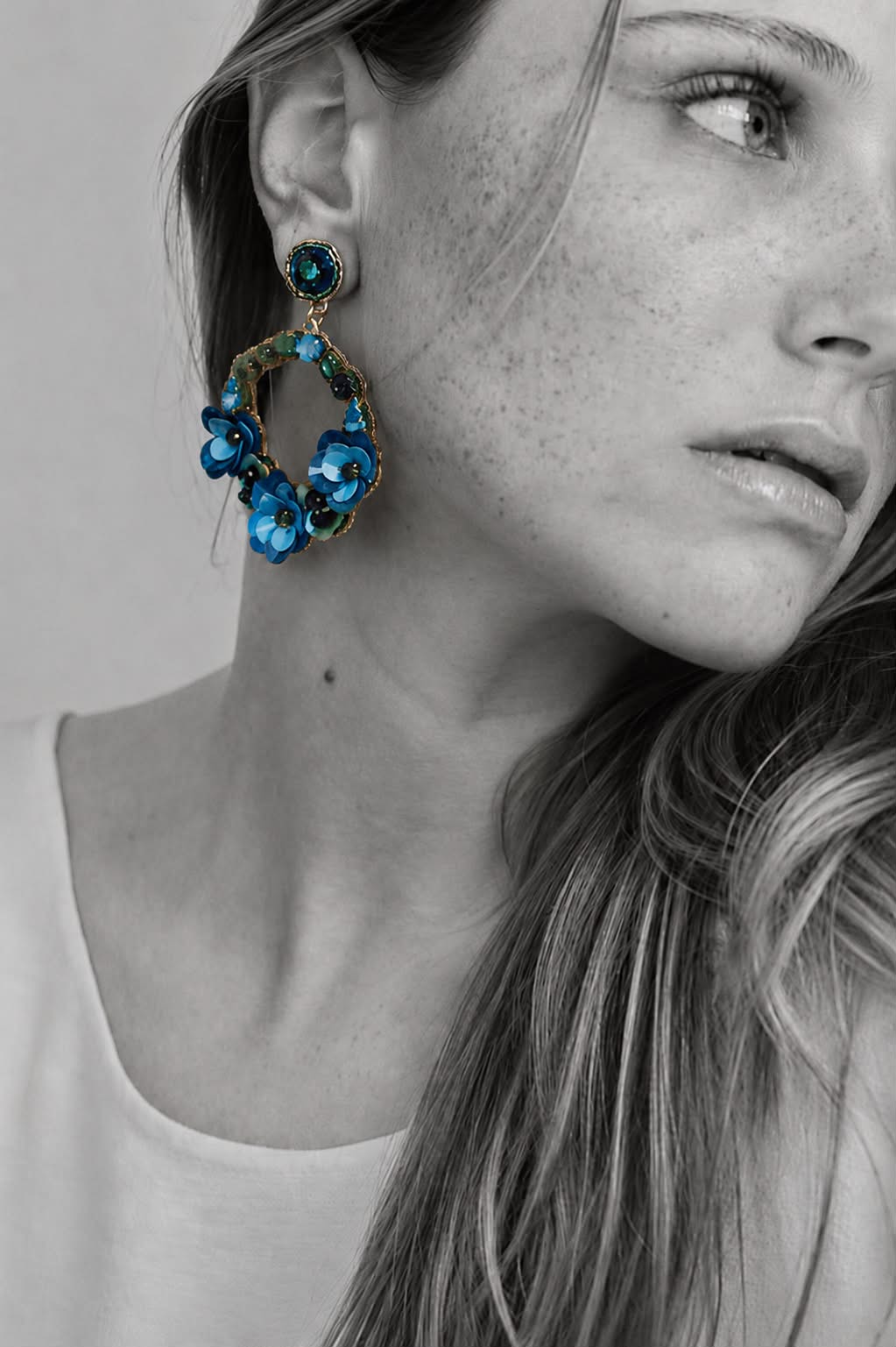Boucles d'oreilles brodées Perlées FRIDA