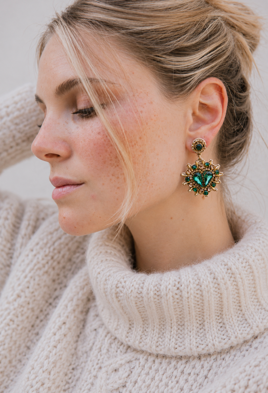 Boucles d'oreilles brodées Théa