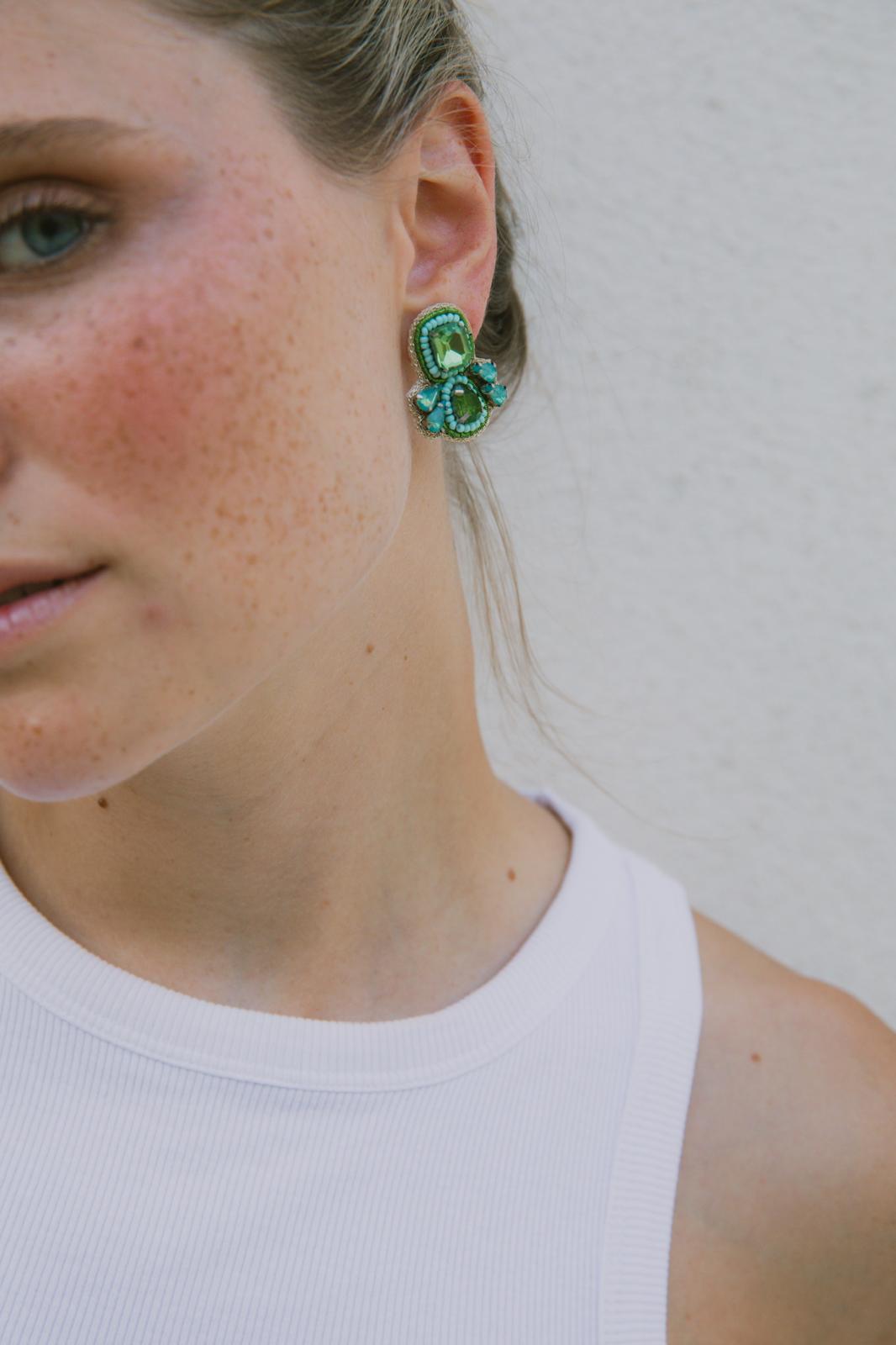 Boucles d'oreilles brodées Isadora