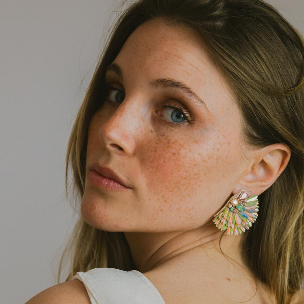 Boucles d'oreilles brodées ISÉE
