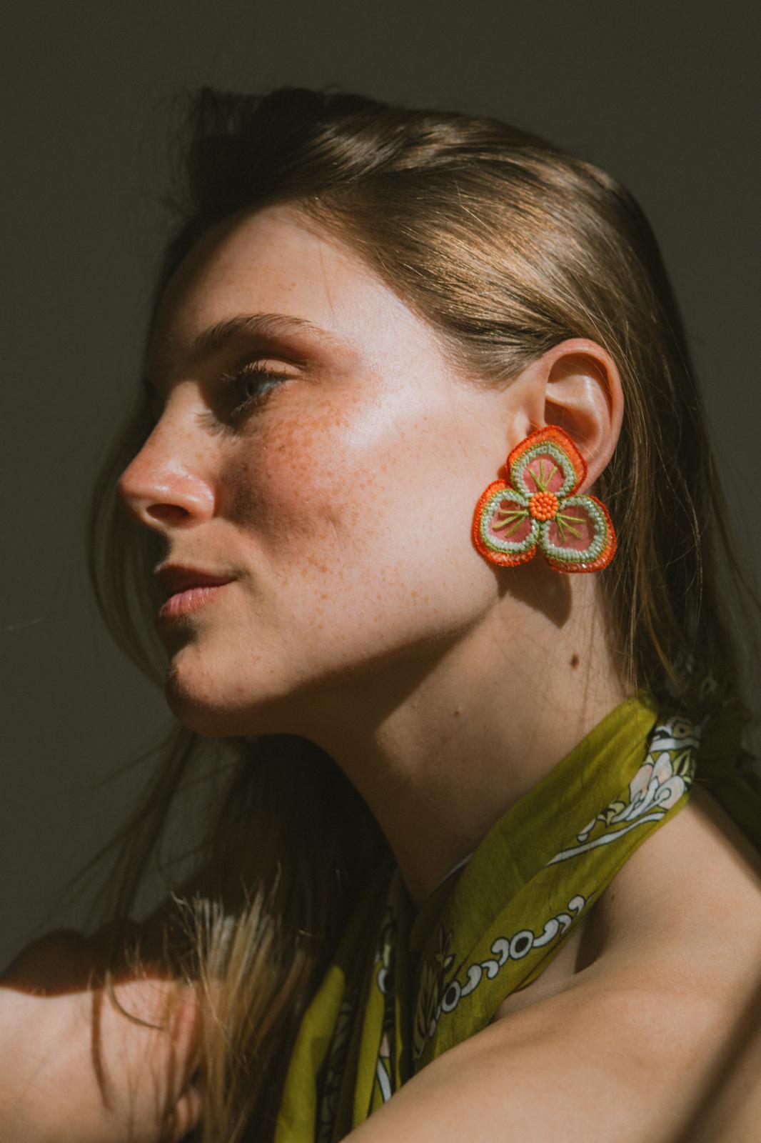 Boucles d'oreilles brodées NÉLIA