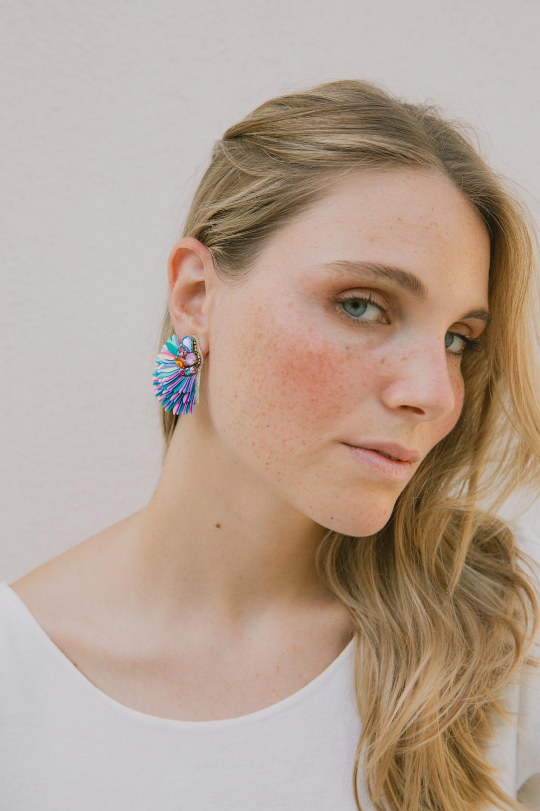 Boucles d'oreilles brodées ISÉE