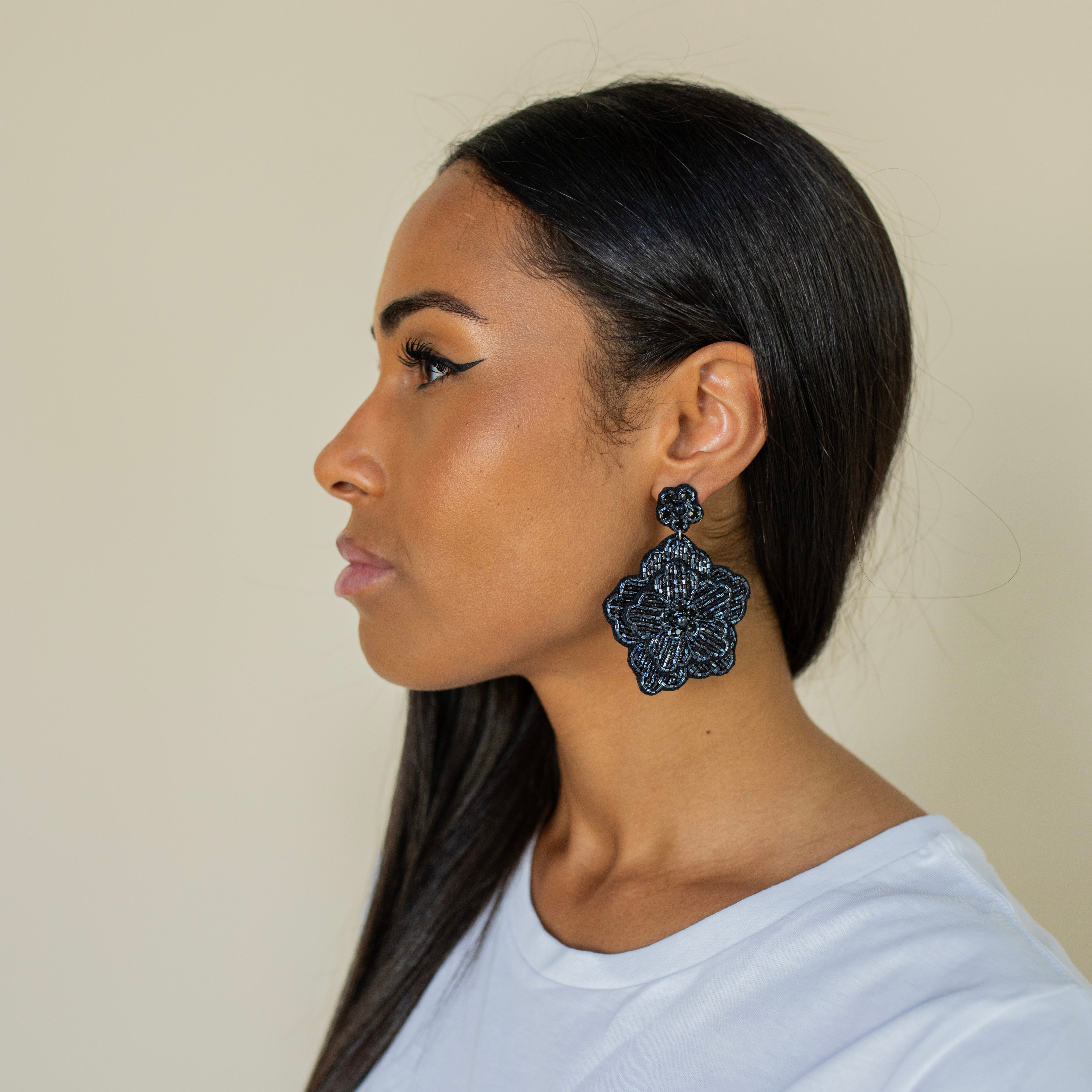 Cassiopeia embroidered earrings