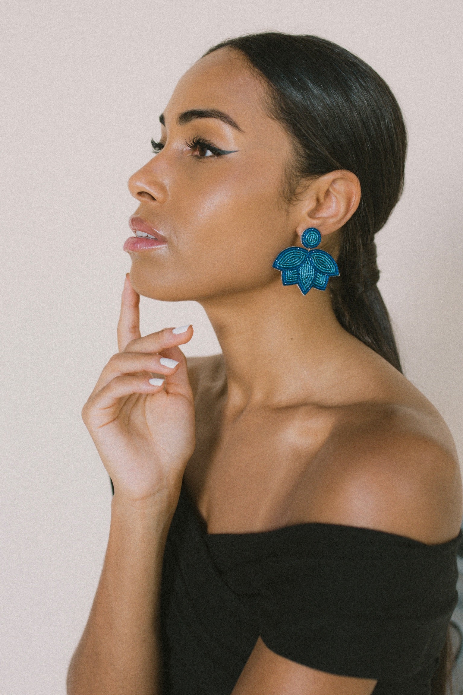 Boucles d'oreilles brodées Perlées Joséphine