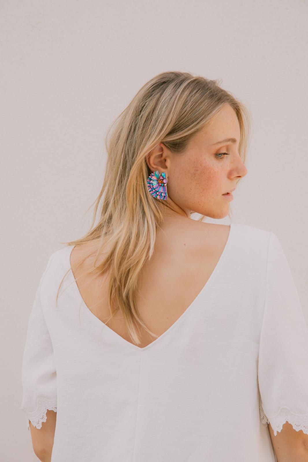 Boucles d'oreilles brodées ISÉE