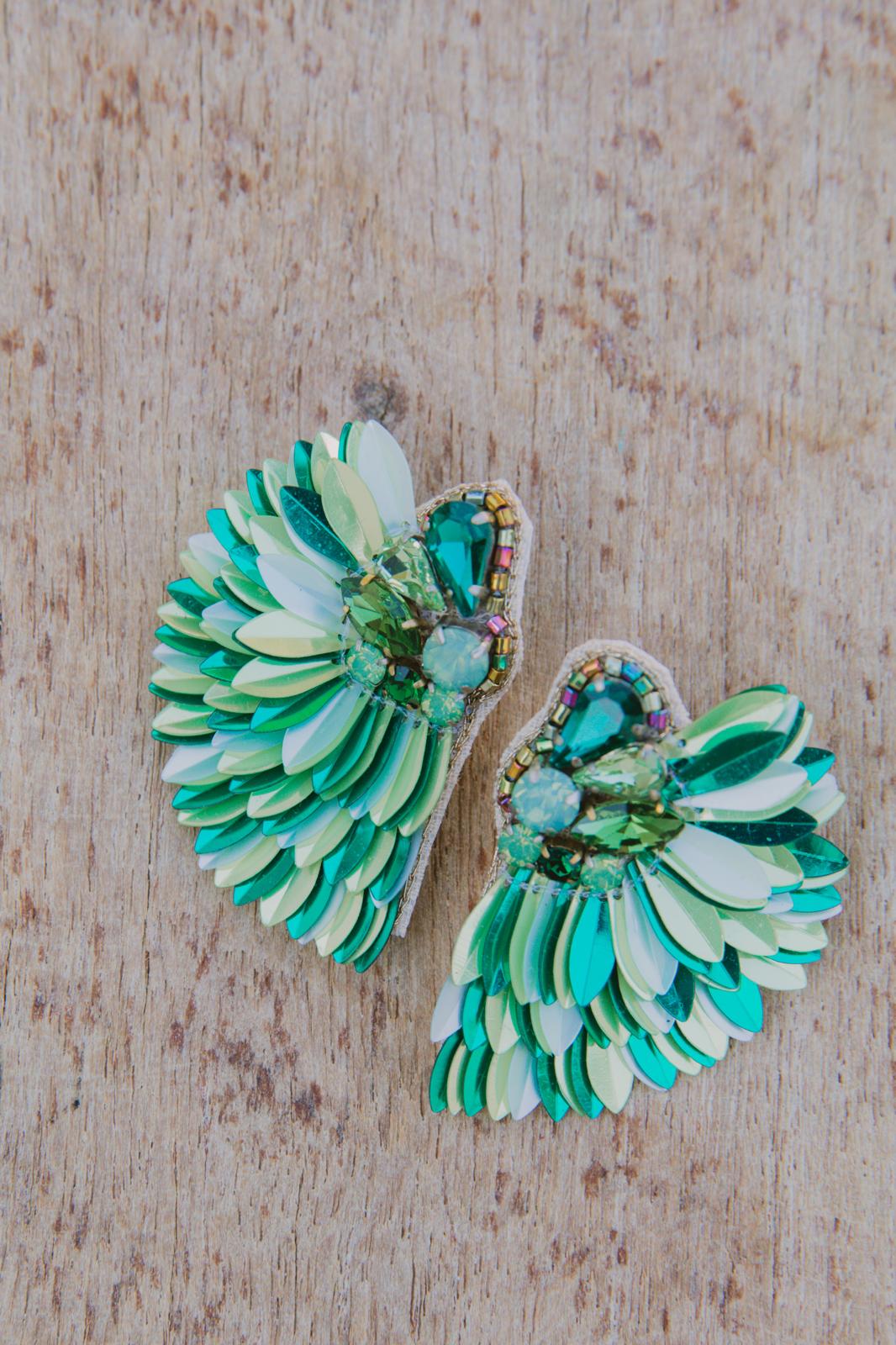 Boucles d'oreilles brodées ISÉE