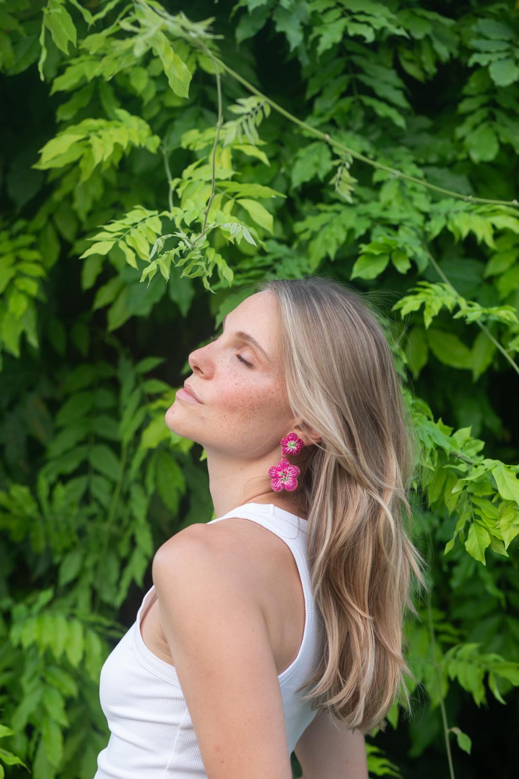 Boucles d'oreilles brodées Manéa