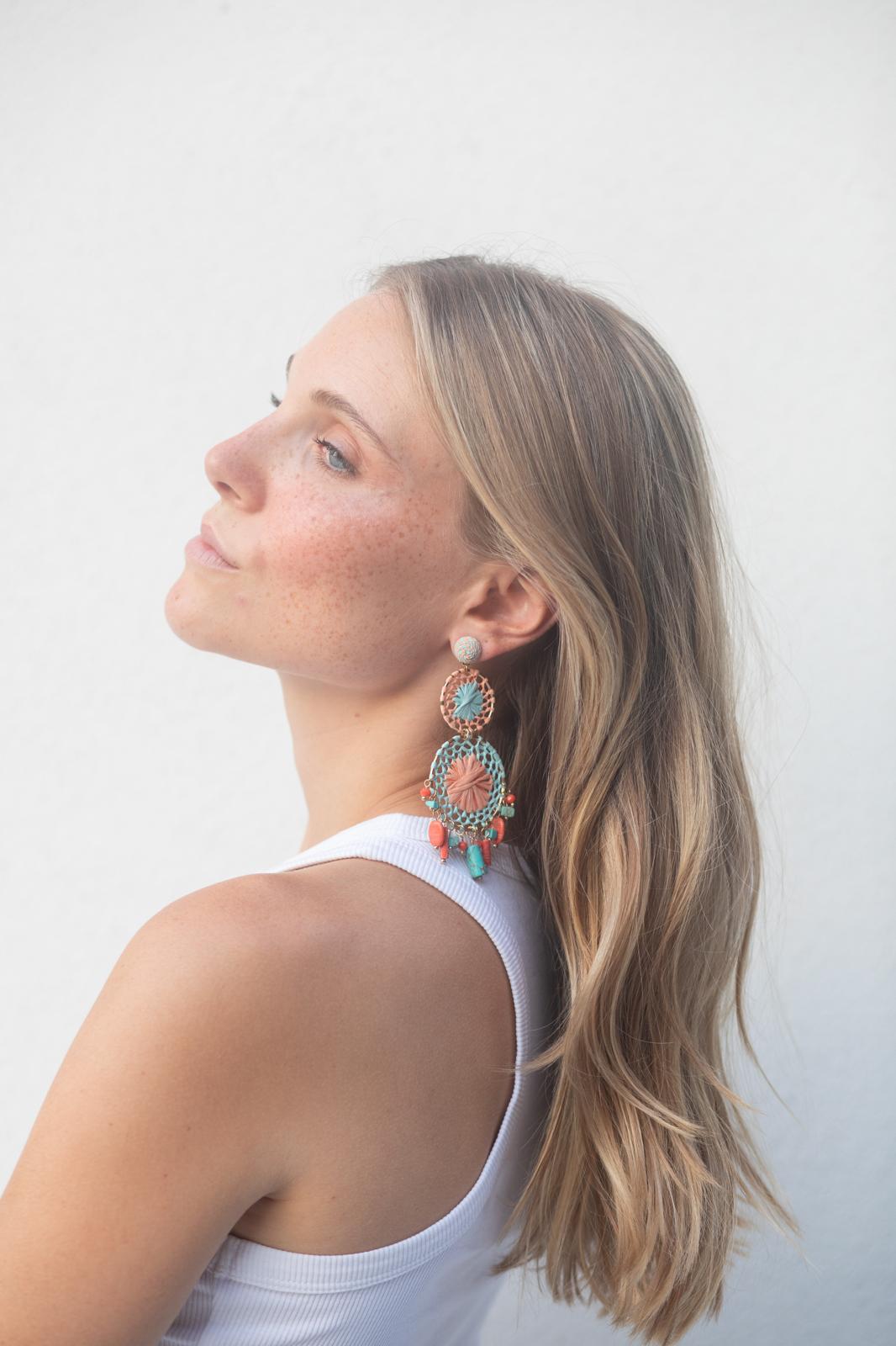 Boucles d'oreilles brodées Perlées CALISTA