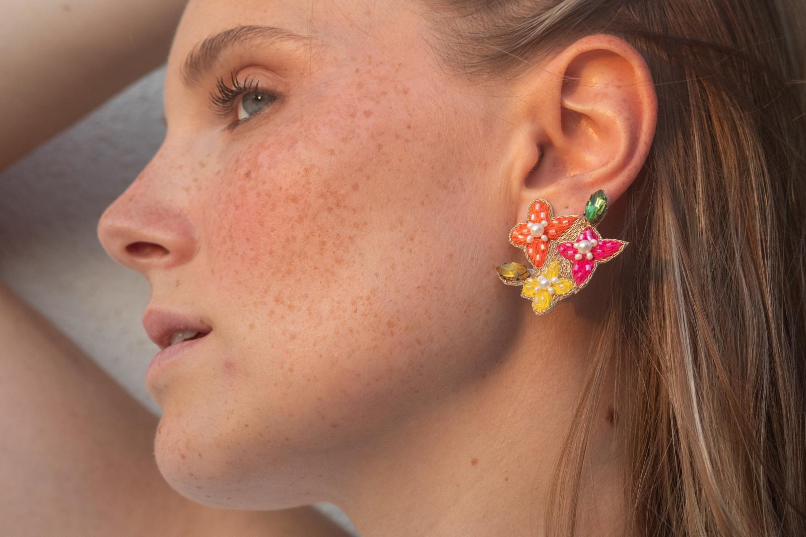 Boucles d'oreilles brodées LISA