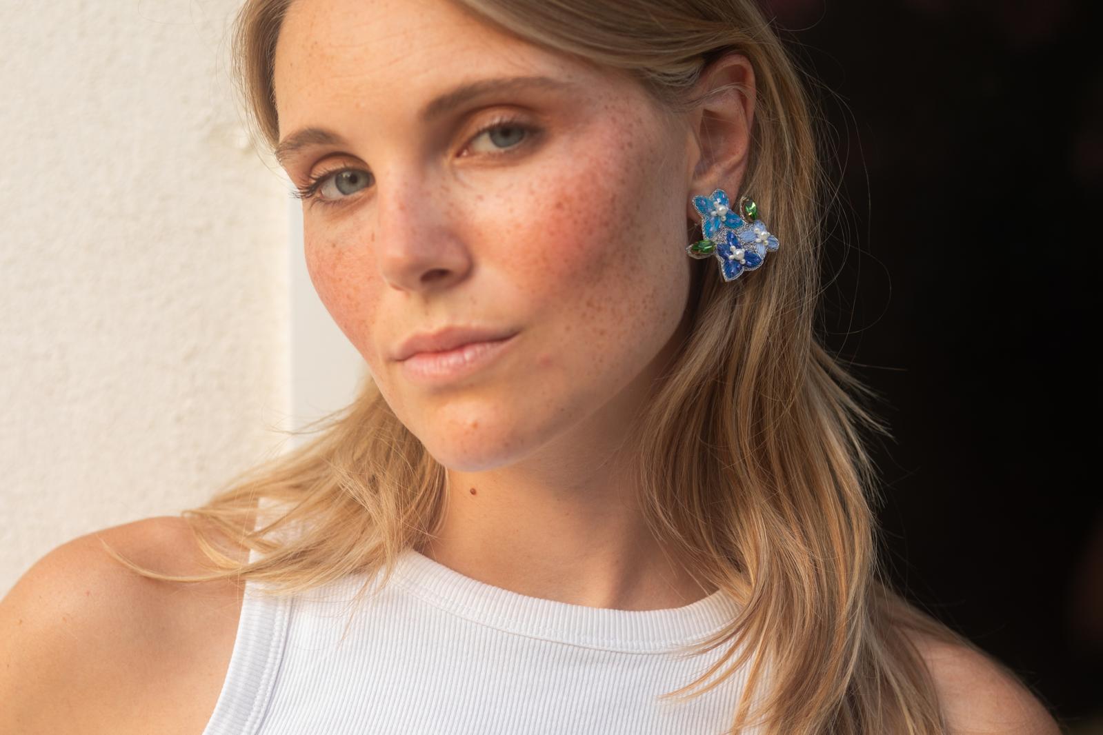 Boucles d'oreilles brodées LISA