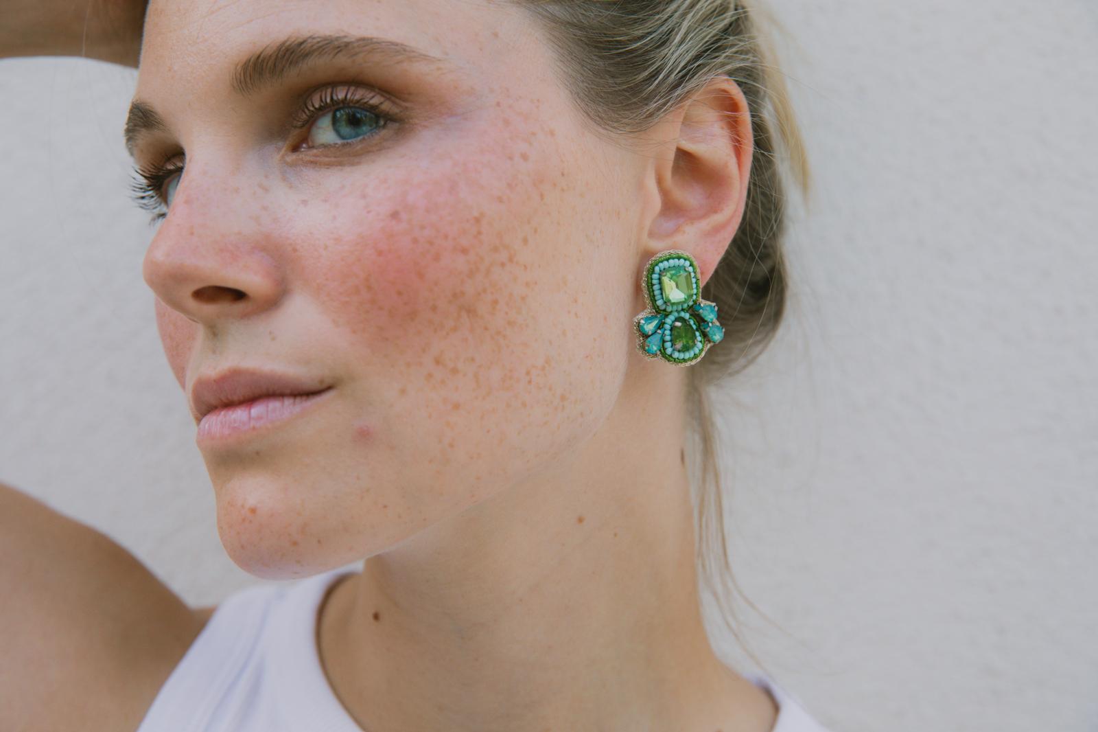Boucles d'oreilles brodées Isadora