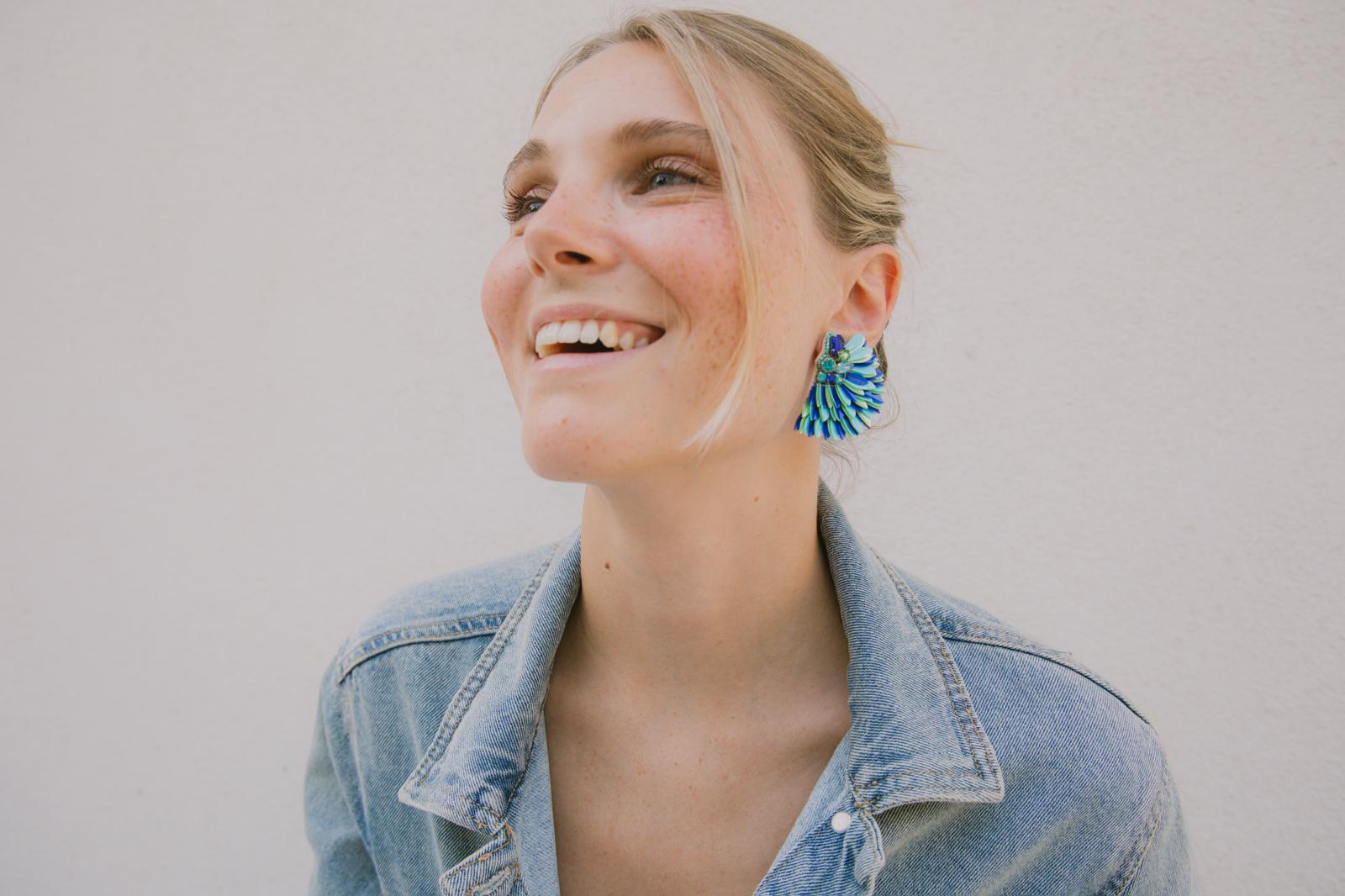 Boucles d'oreilles brodées ISÉE