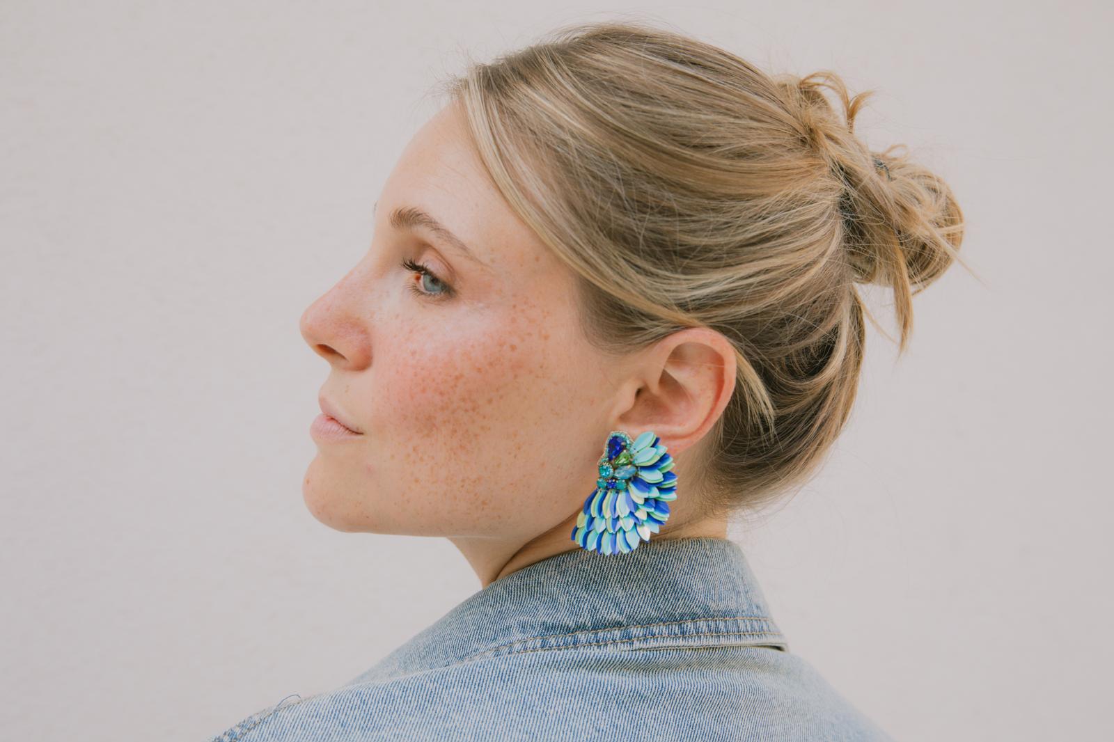 Boucles d'oreilles brodées ISÉE