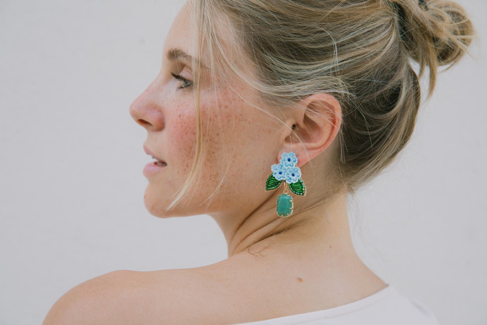 Boucles d'oreilles brodées LYSÉA