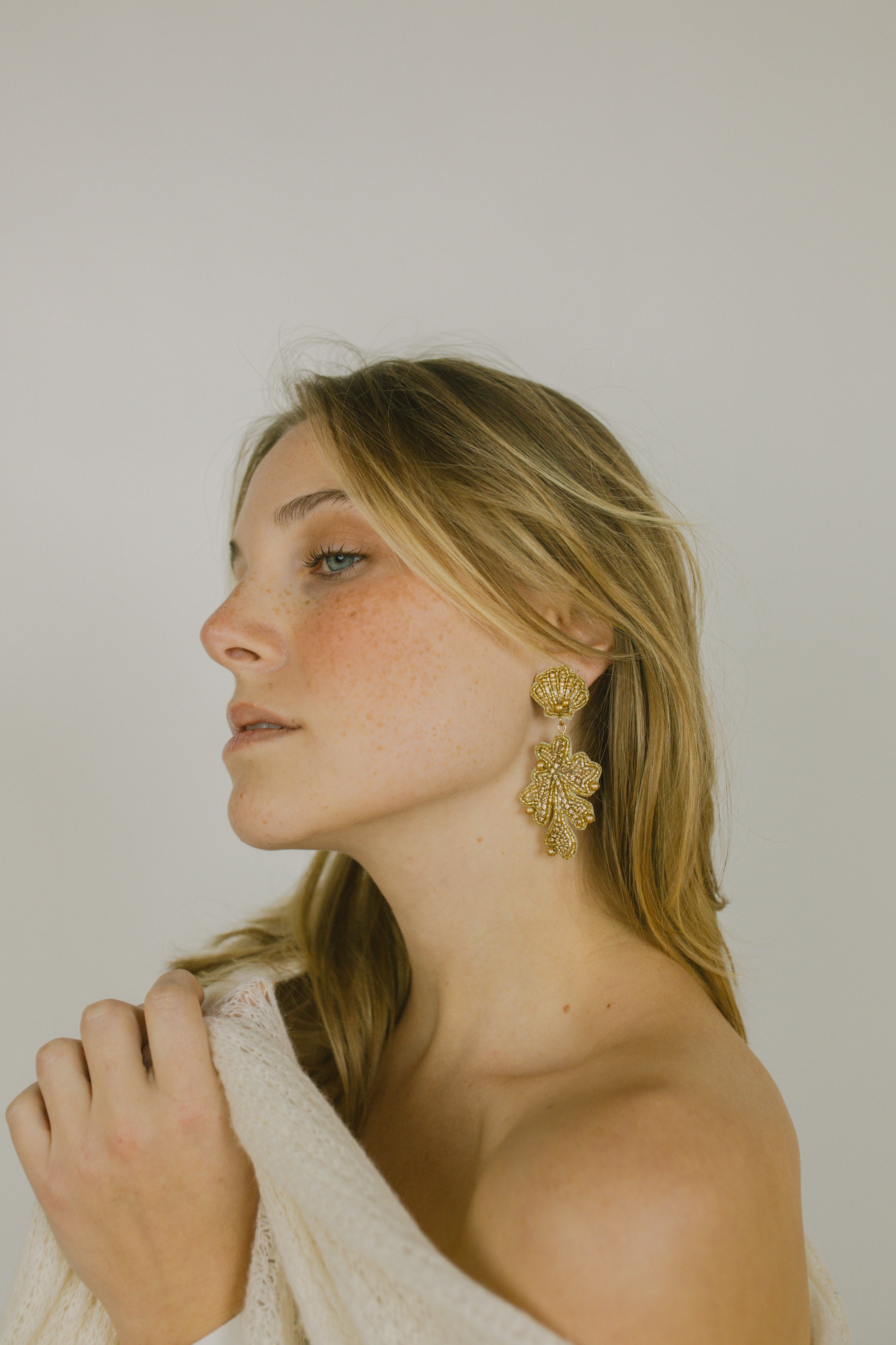 Cassiopeia embroidered earrings