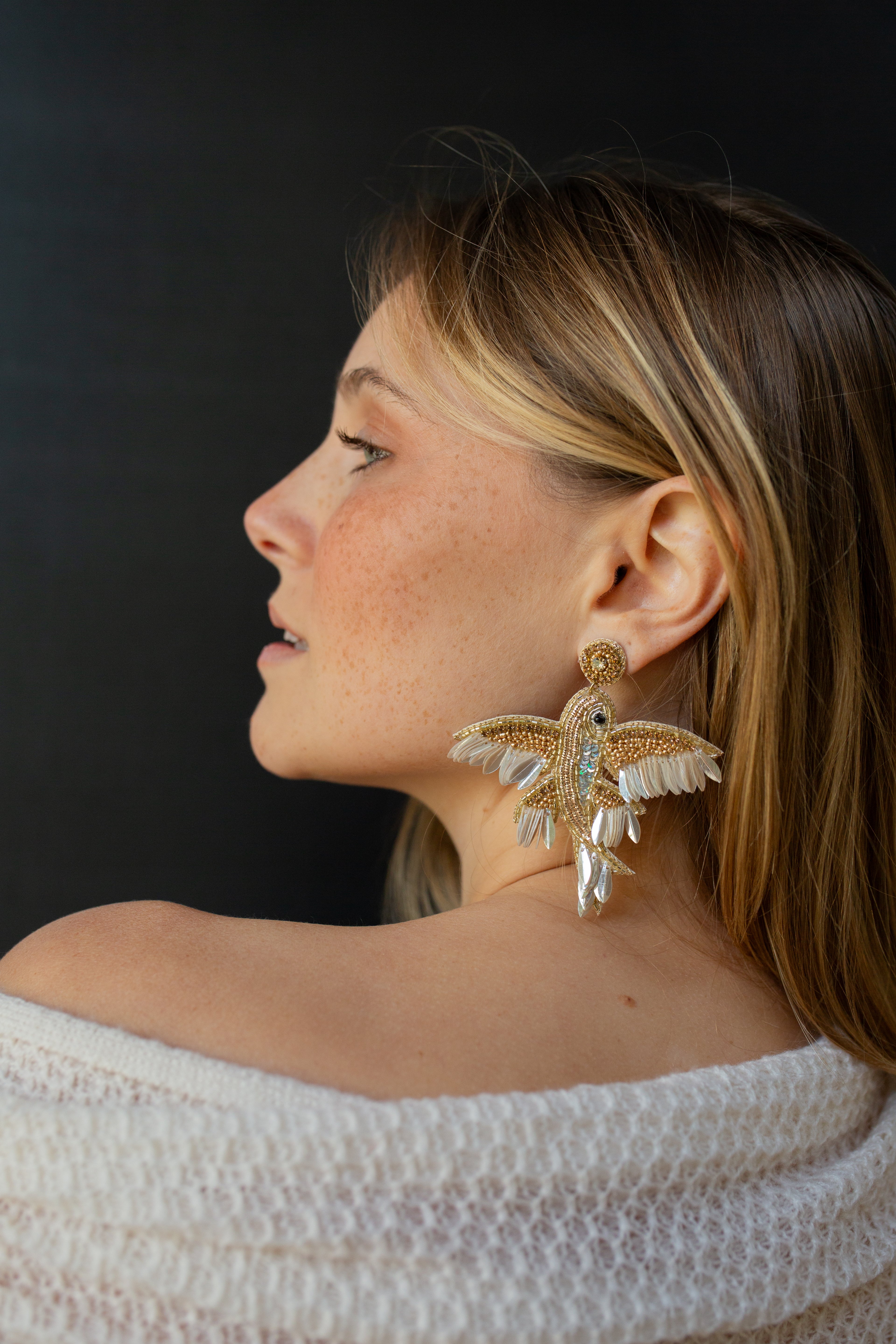 Cassiopeia embroidered earrings