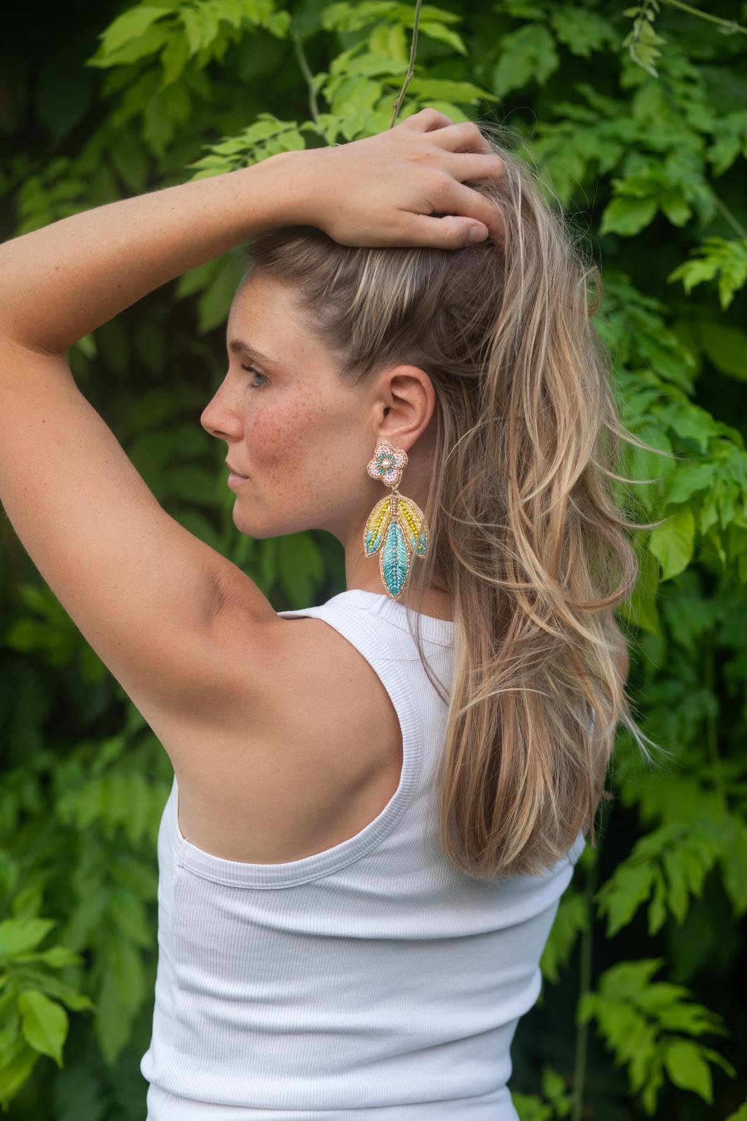 Boucles d'oreilles brodées Amalia