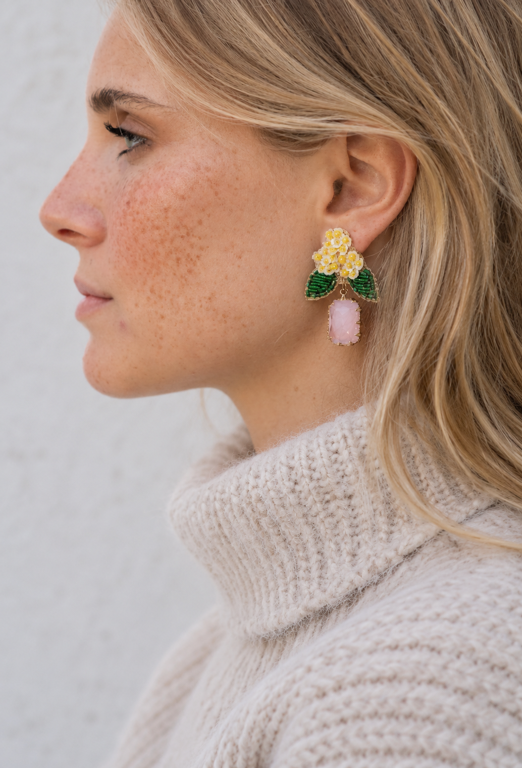 Boucles d'oreilles brodées LYSÉA