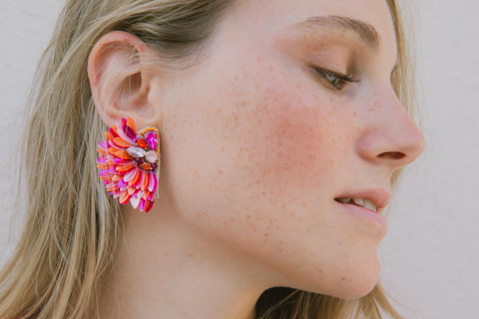 Boucles d'oreilles brodées ISÉE