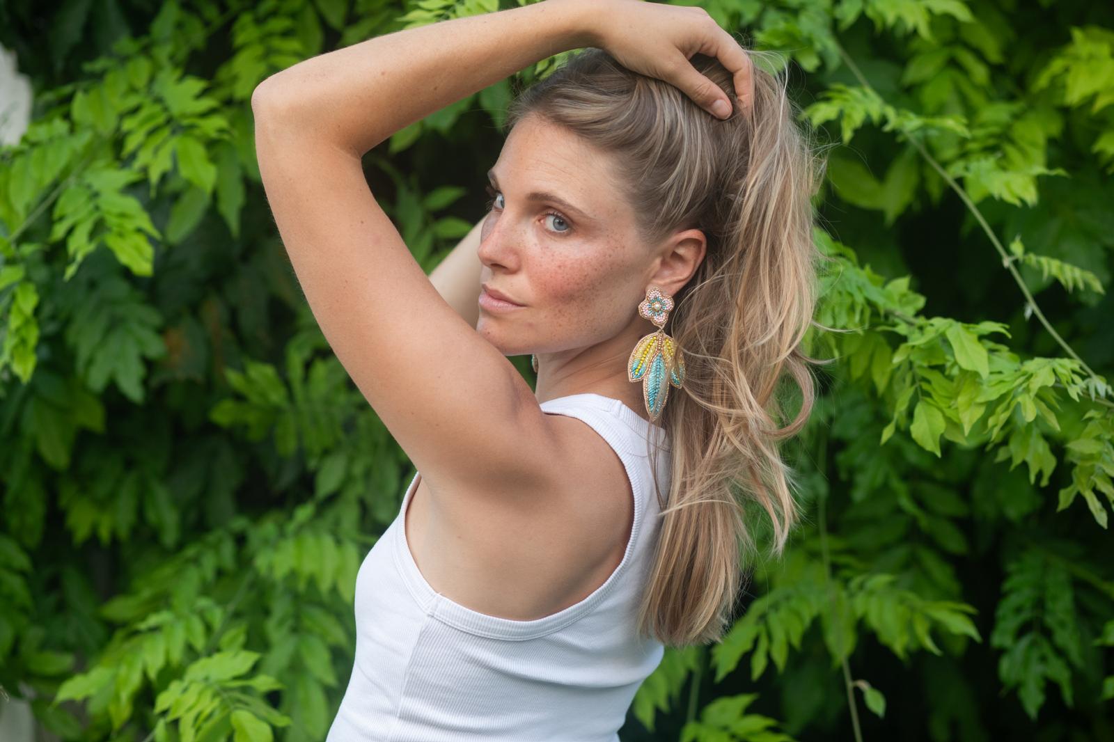 Boucles d'oreilles brodées Amalia