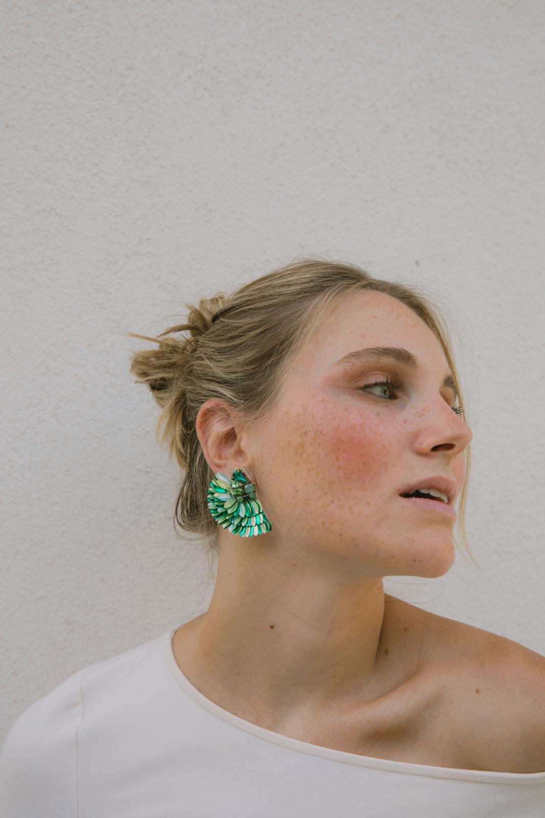 Boucles d'oreilles brodées ISÉE