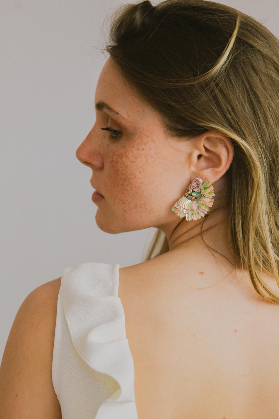 Boucles d'oreilles brodées ISÉE