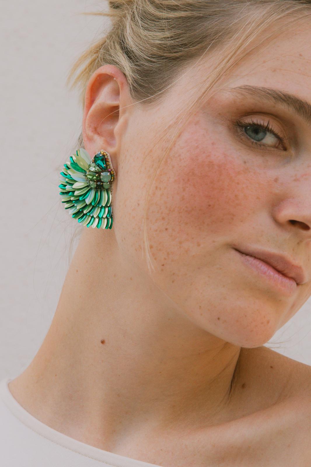 Boucles d'oreilles brodées ISÉE