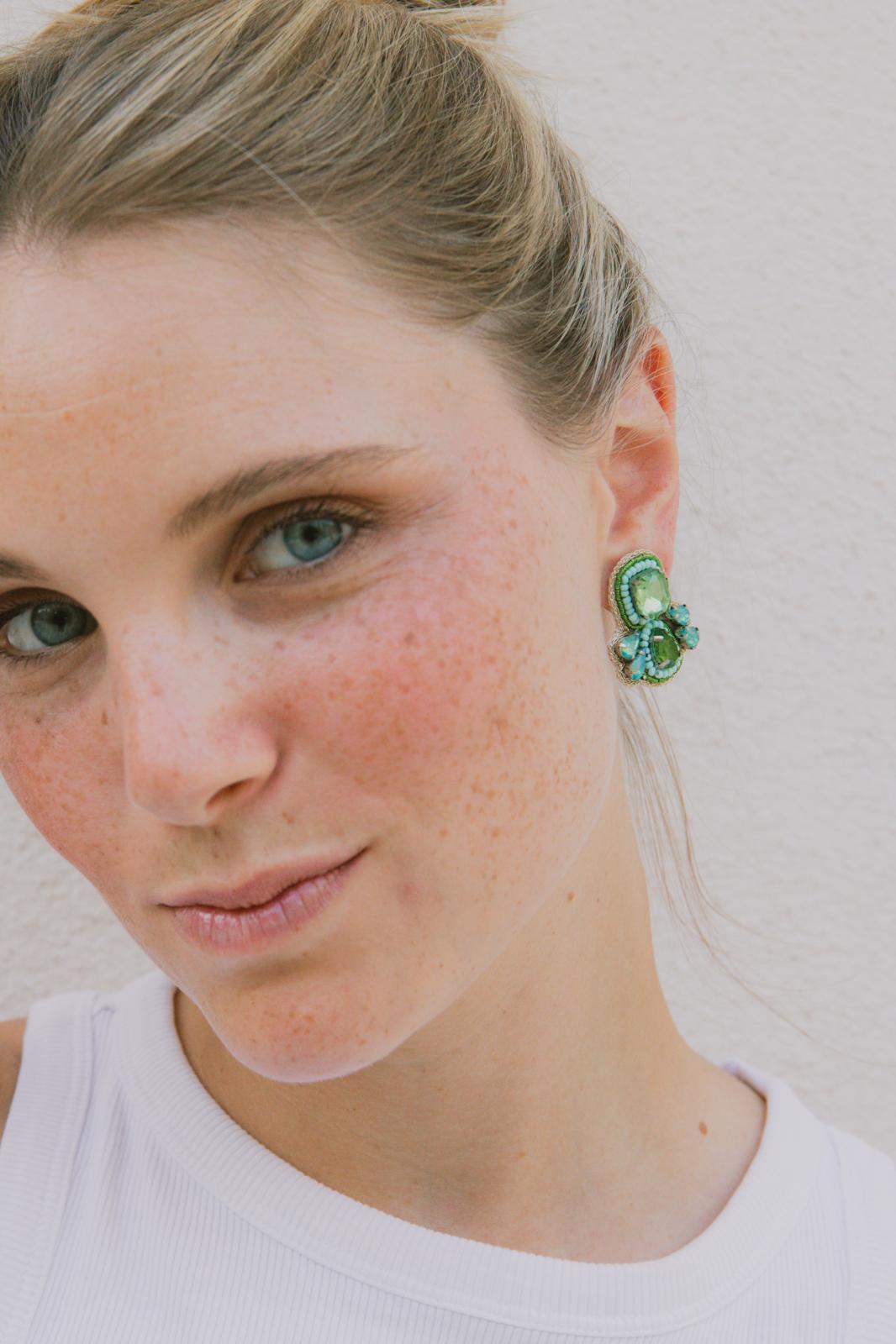 Boucles d'oreilles brodées Isadora