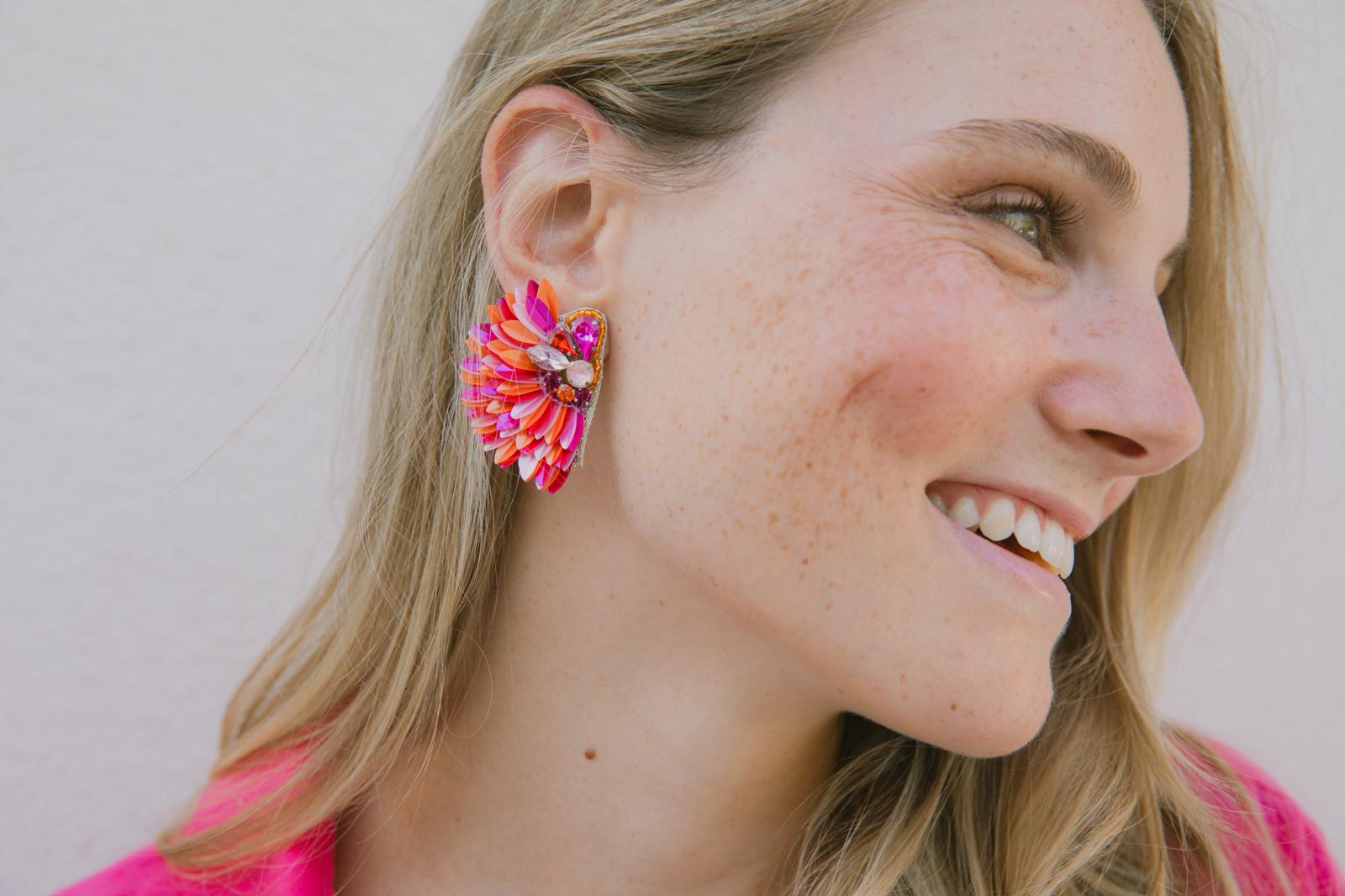Boucles d'oreilles brodées ISÉE