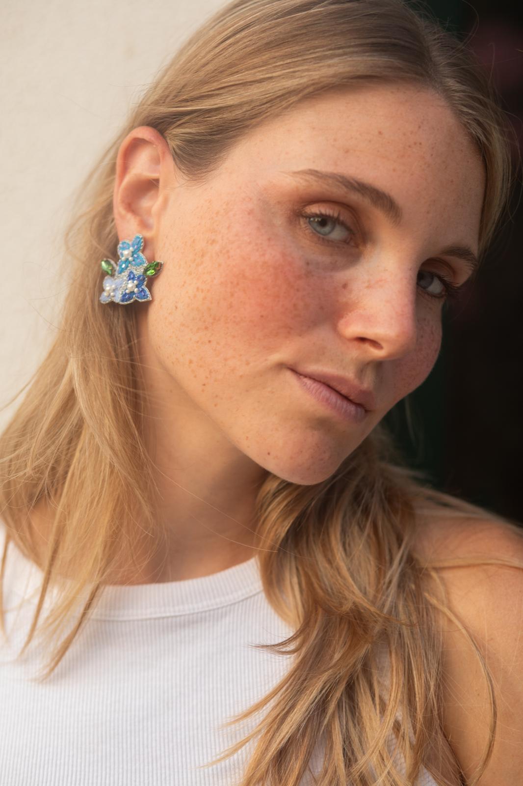 Boucles d'oreilles brodées LISA