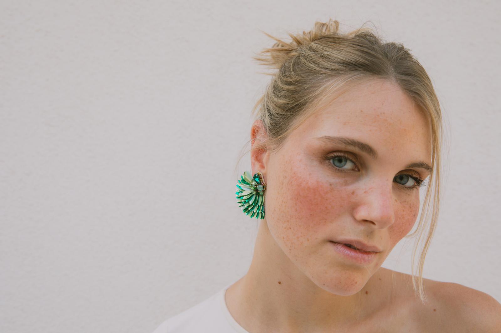 Boucles d'oreilles brodées ISÉE