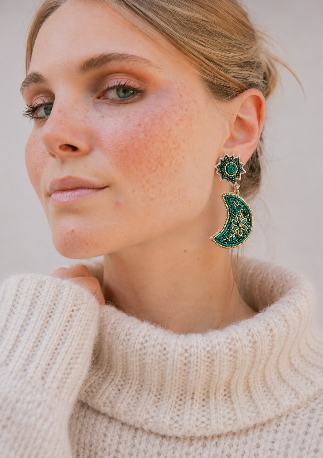 Boucles d'oreilles brodées Séléna