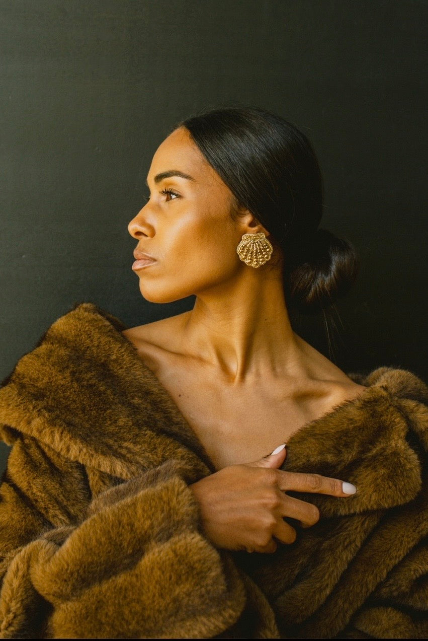 Boucles d'oreilles brodées Perlées Sonia