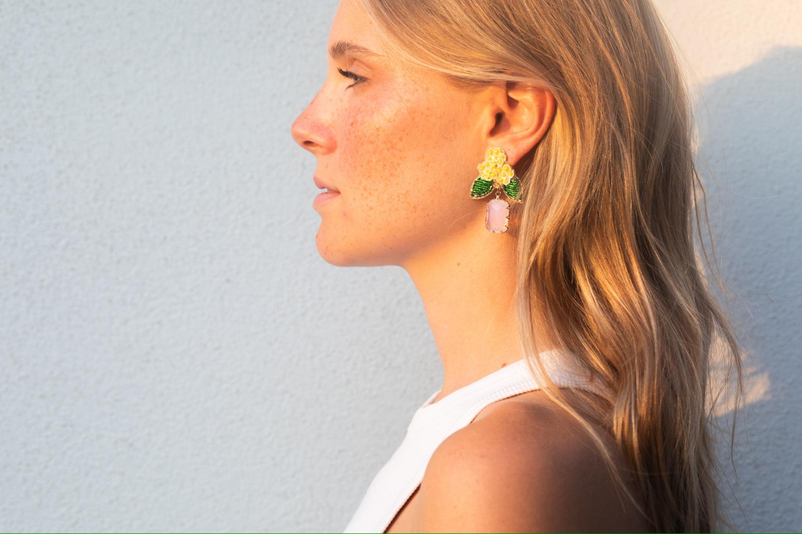 Boucles d'oreilles brodées LYSÉA