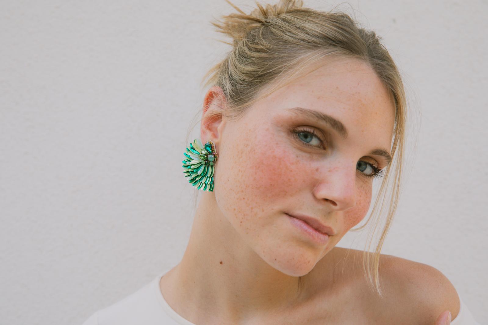 Boucles d'oreilles brodées ISÉE
