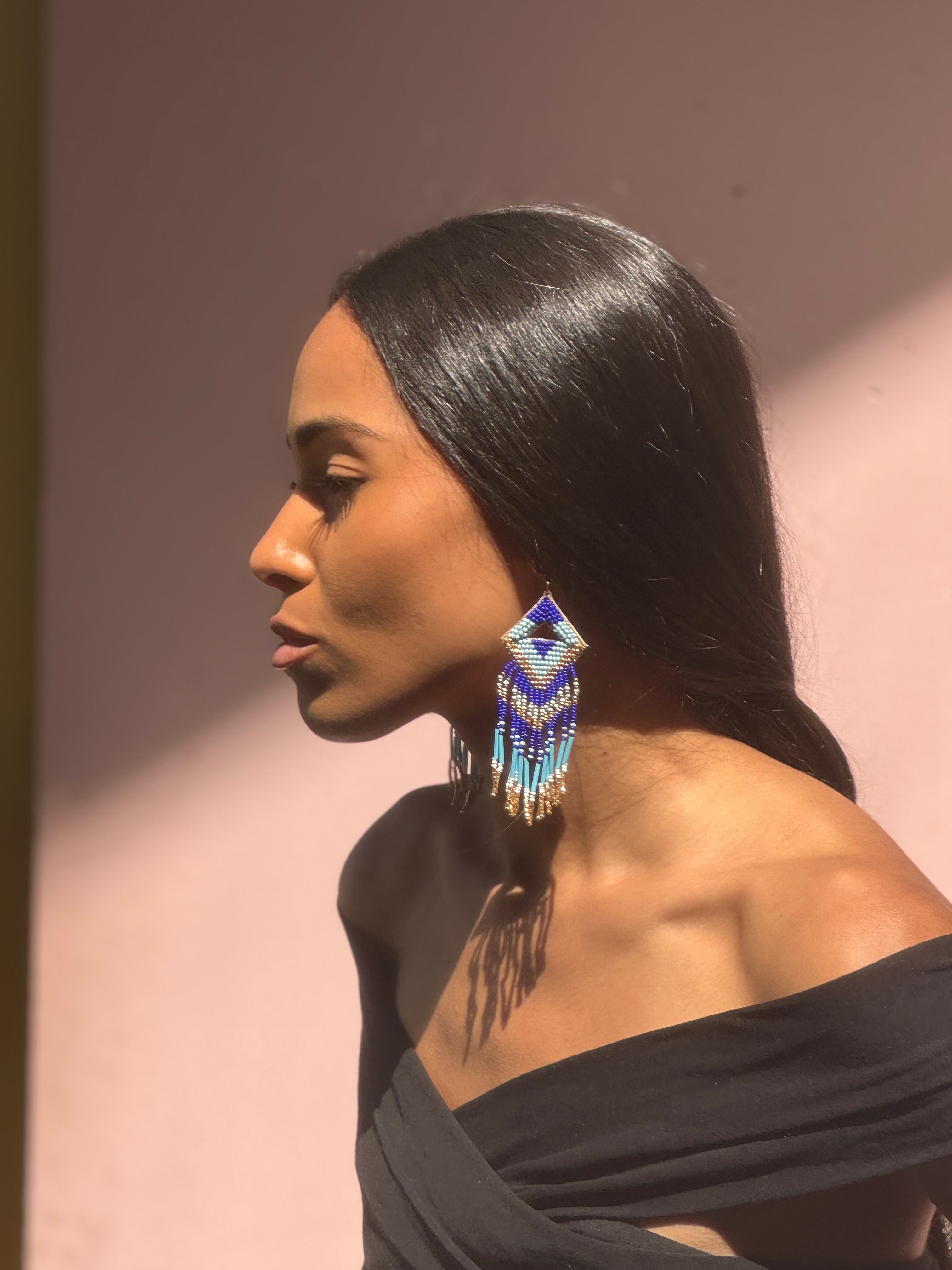 Cassiopeia embroidered earrings