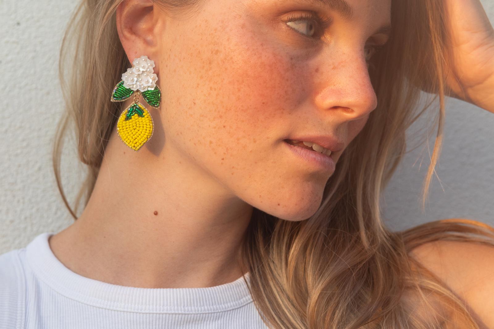 Boucles d'oreilles brodées LIMONA