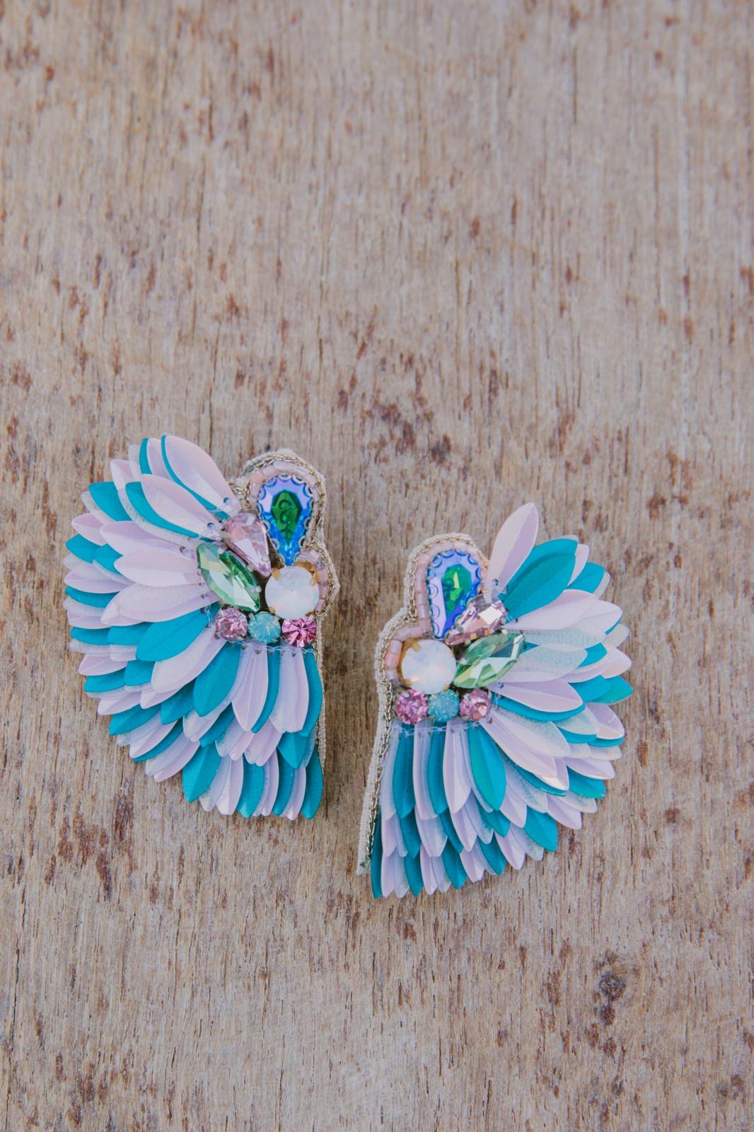 Boucles d'oreilles brodées ISÉE