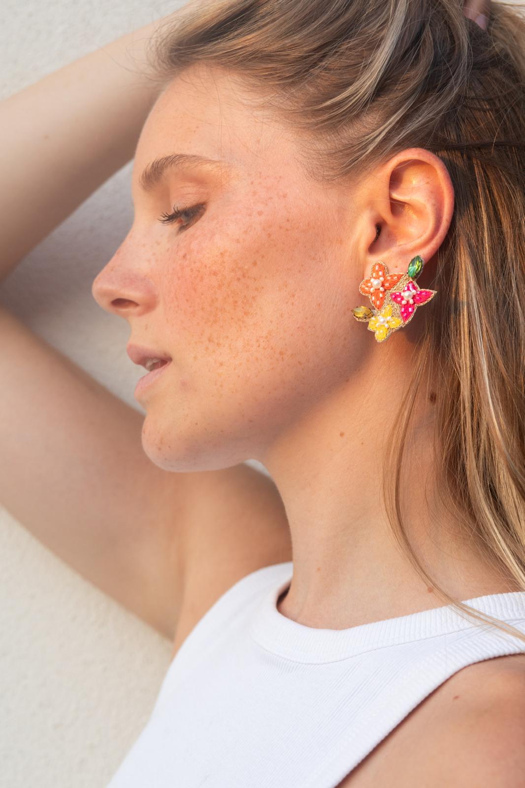 Boucles d'oreilles brodées LISA