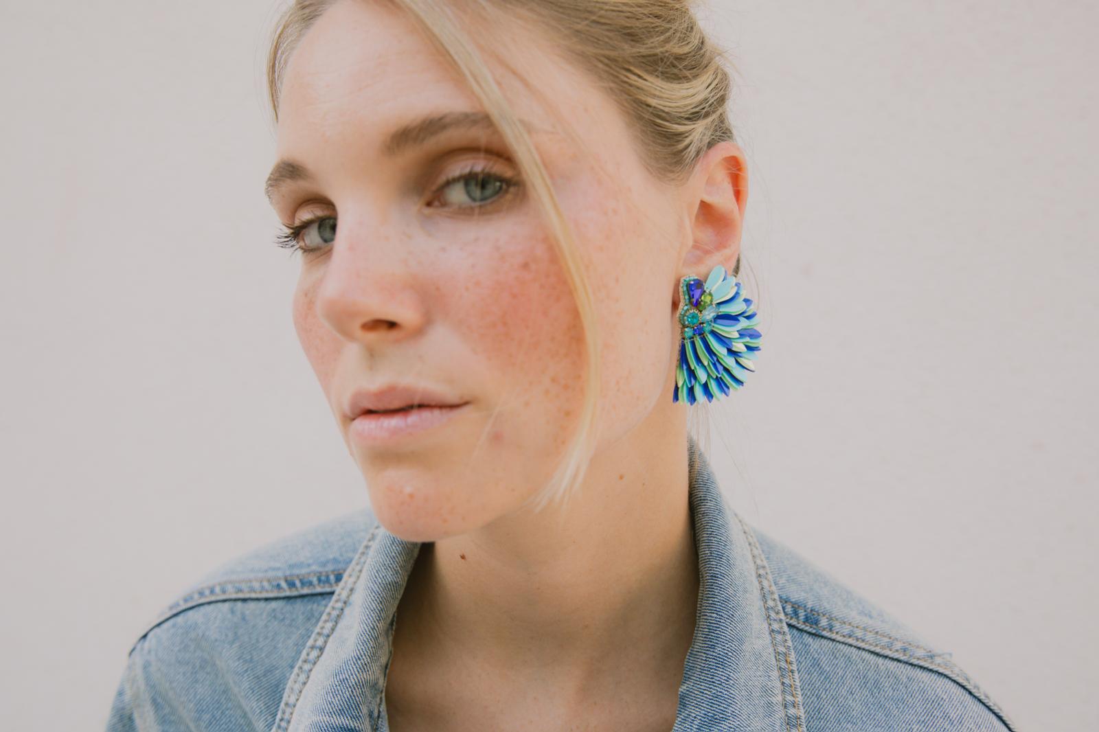 Boucles d'oreilles brodées ISÉE