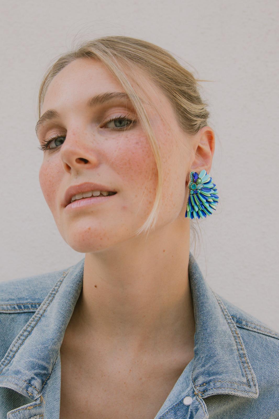 Boucles d'oreilles brodées ISÉE