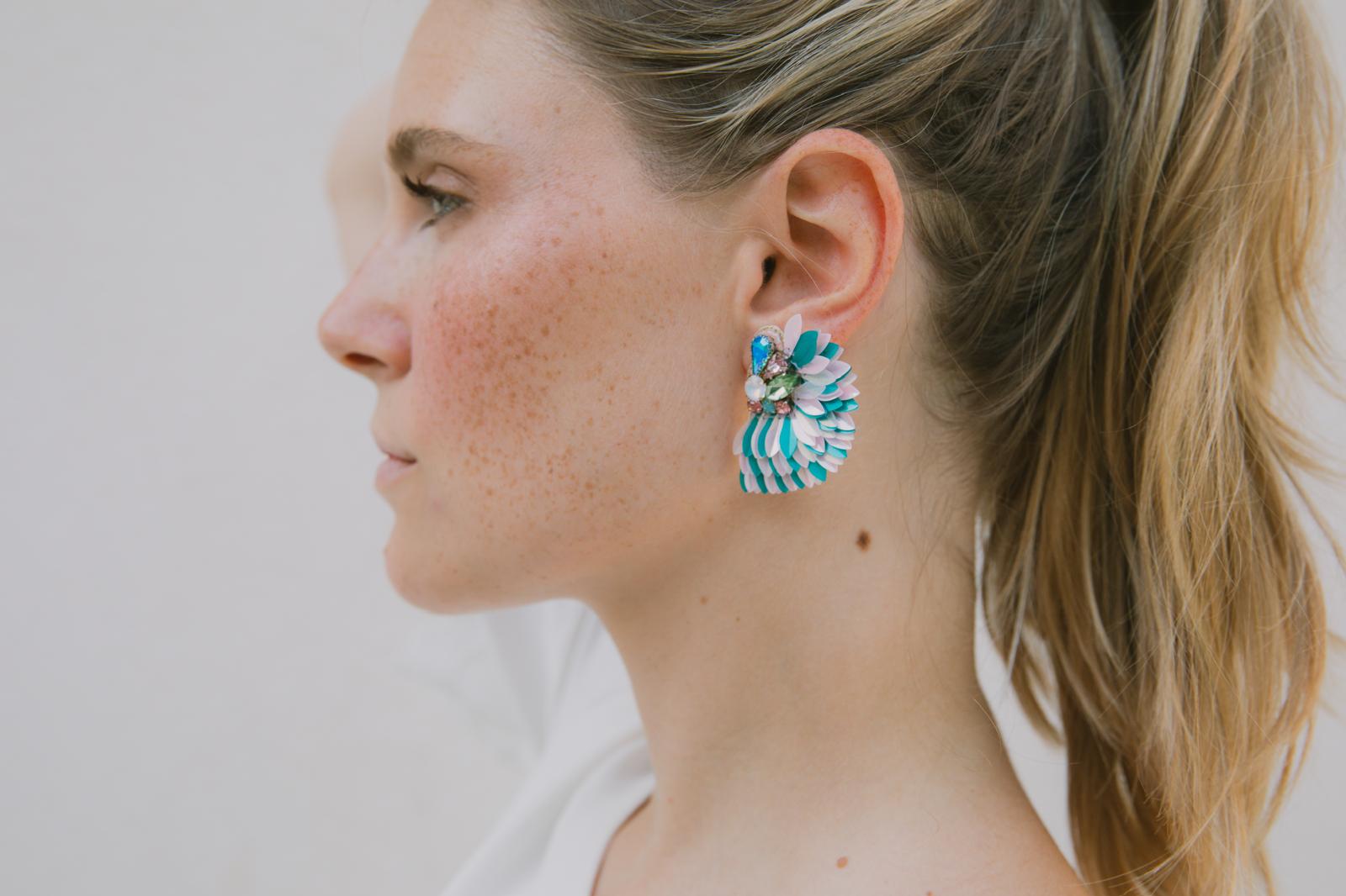 Boucles d'oreilles brodées ISÉE