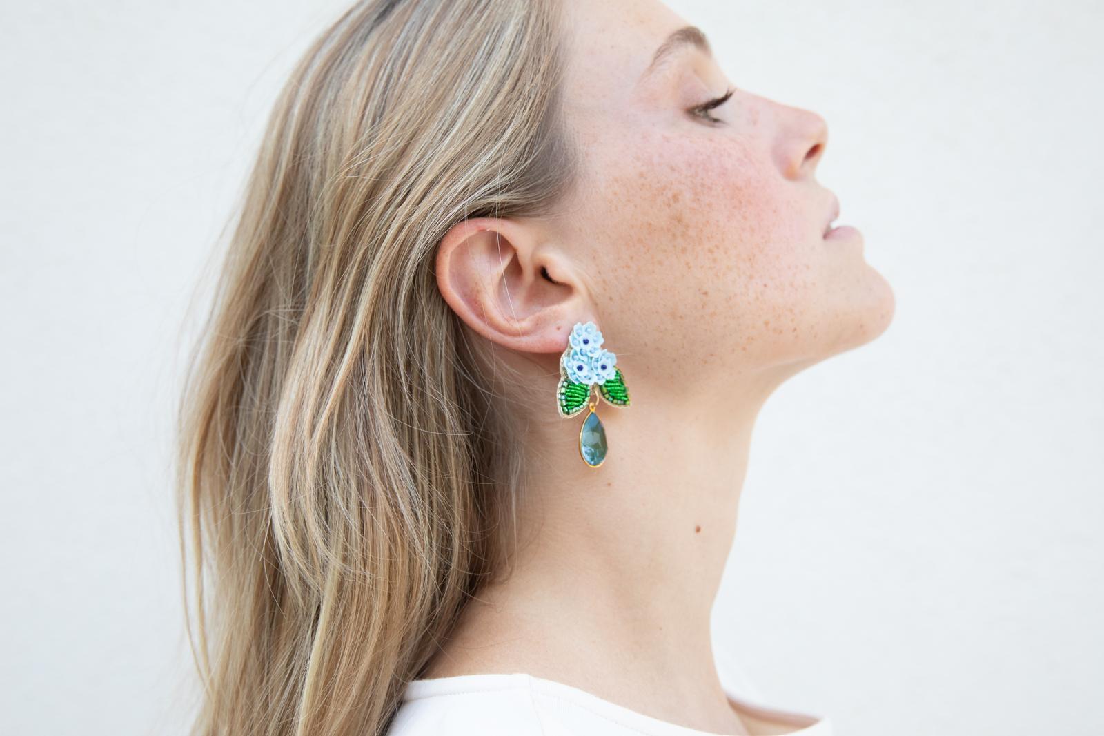 Boucles d'oreilles brodées LYSÉA