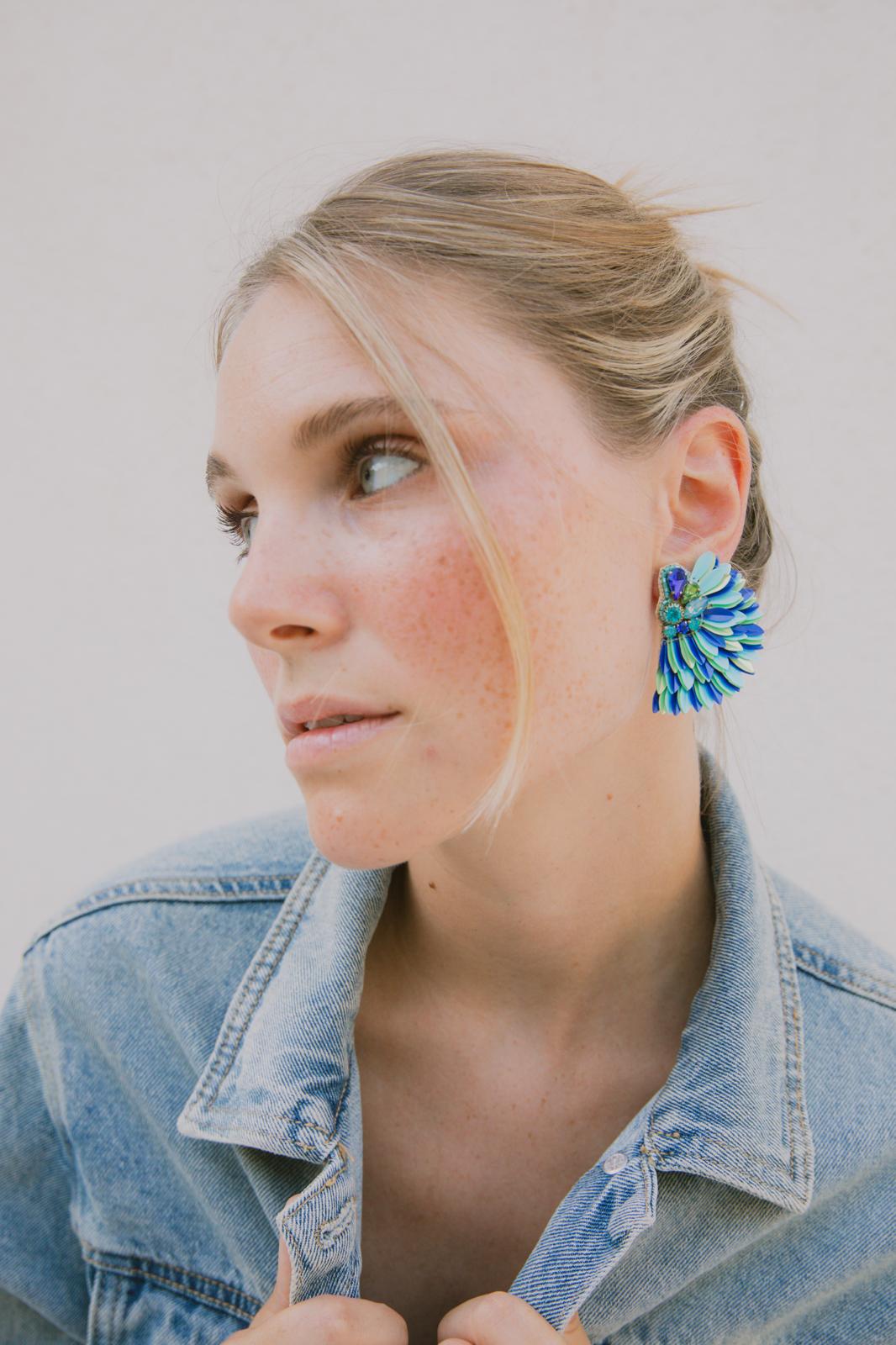 Boucles d'oreilles brodées ISÉE