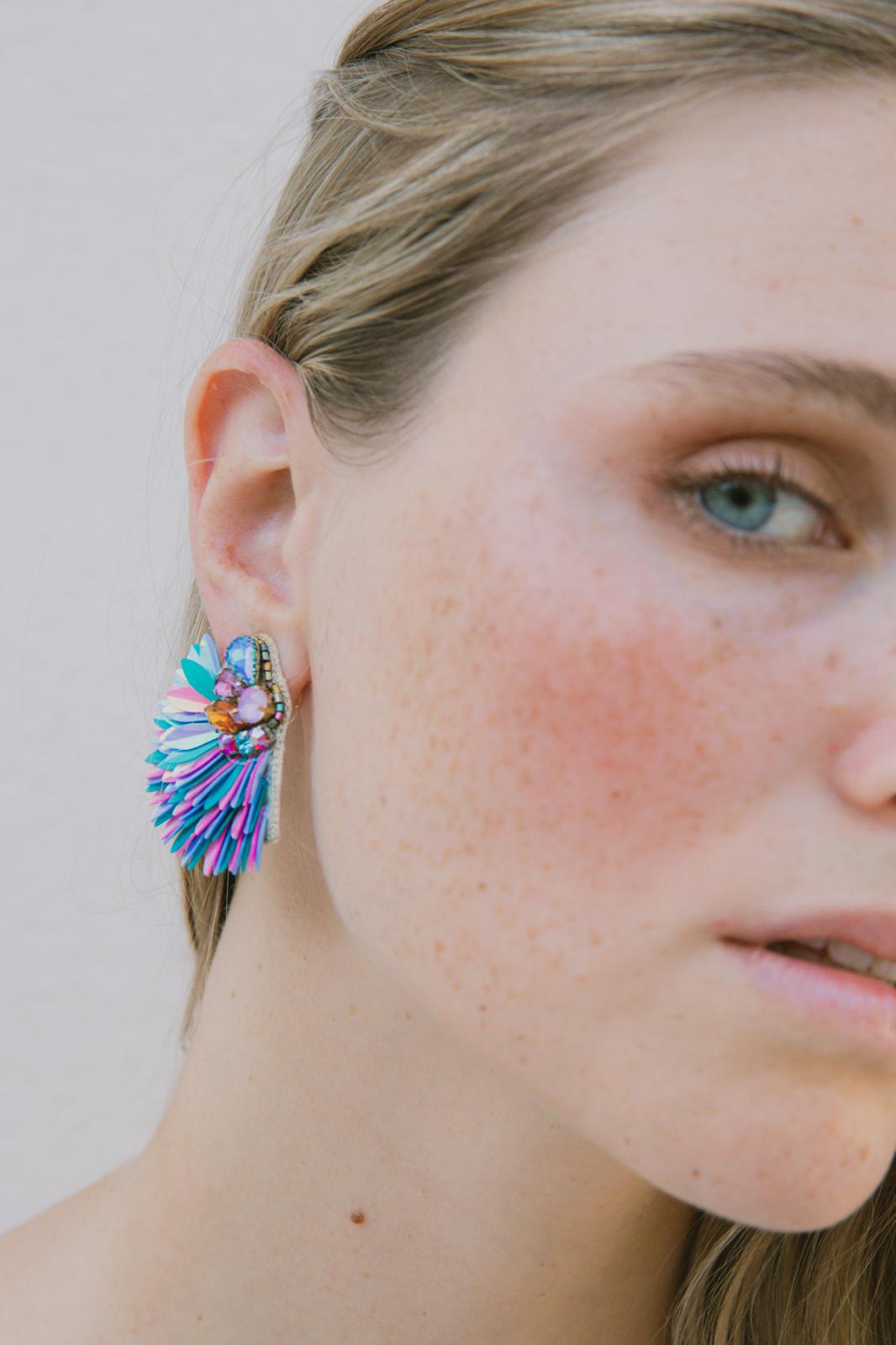 Boucles d'oreilles brodées ISÉE