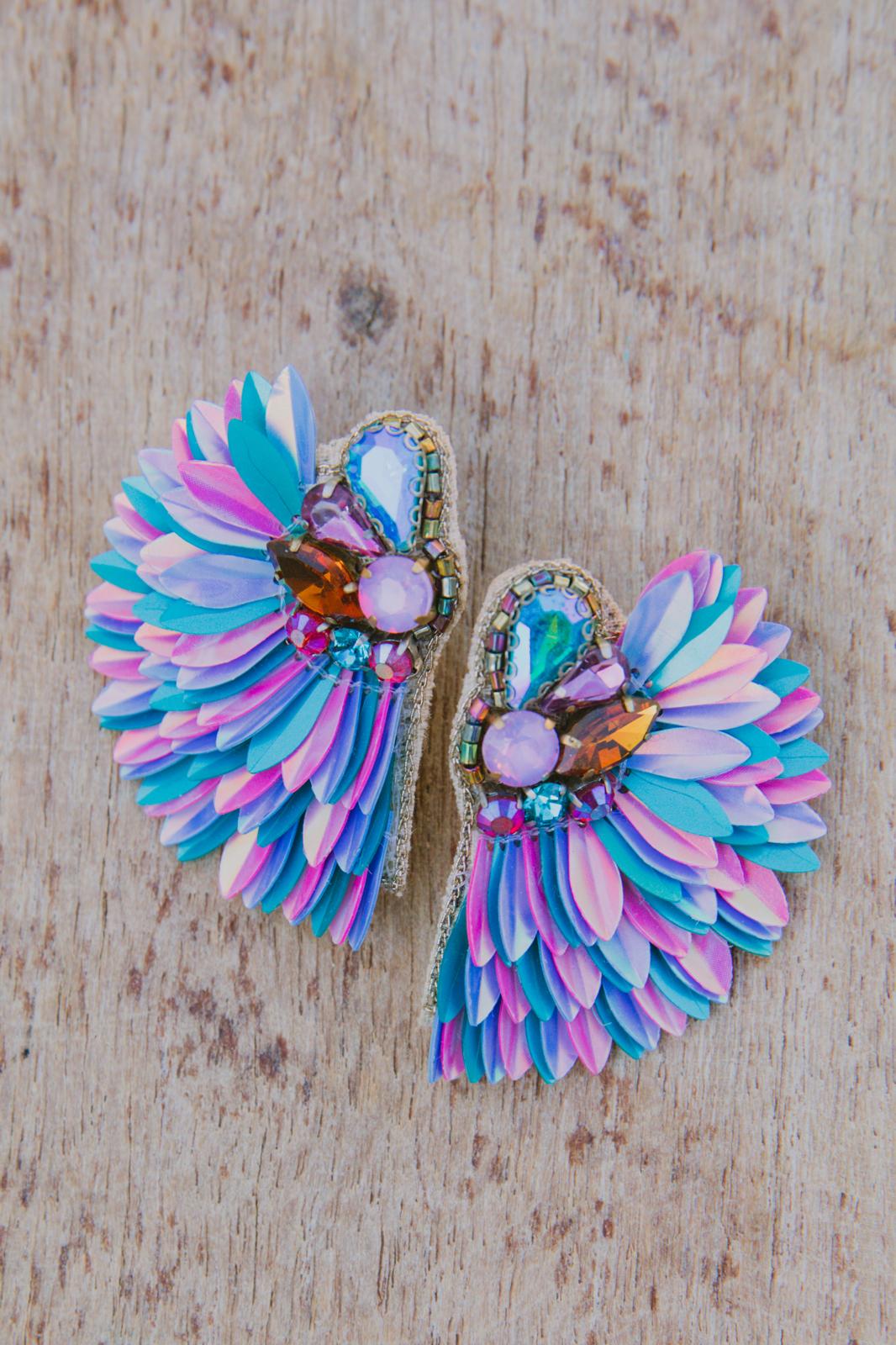 Boucles d'oreilles brodées ISÉE