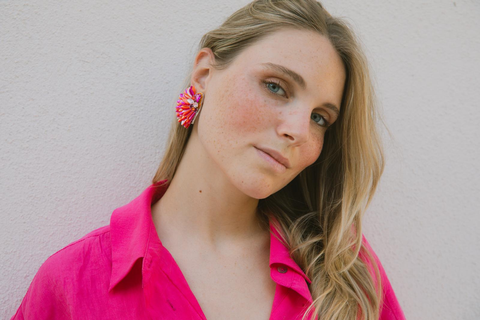 Boucles d'oreilles brodées ISÉE