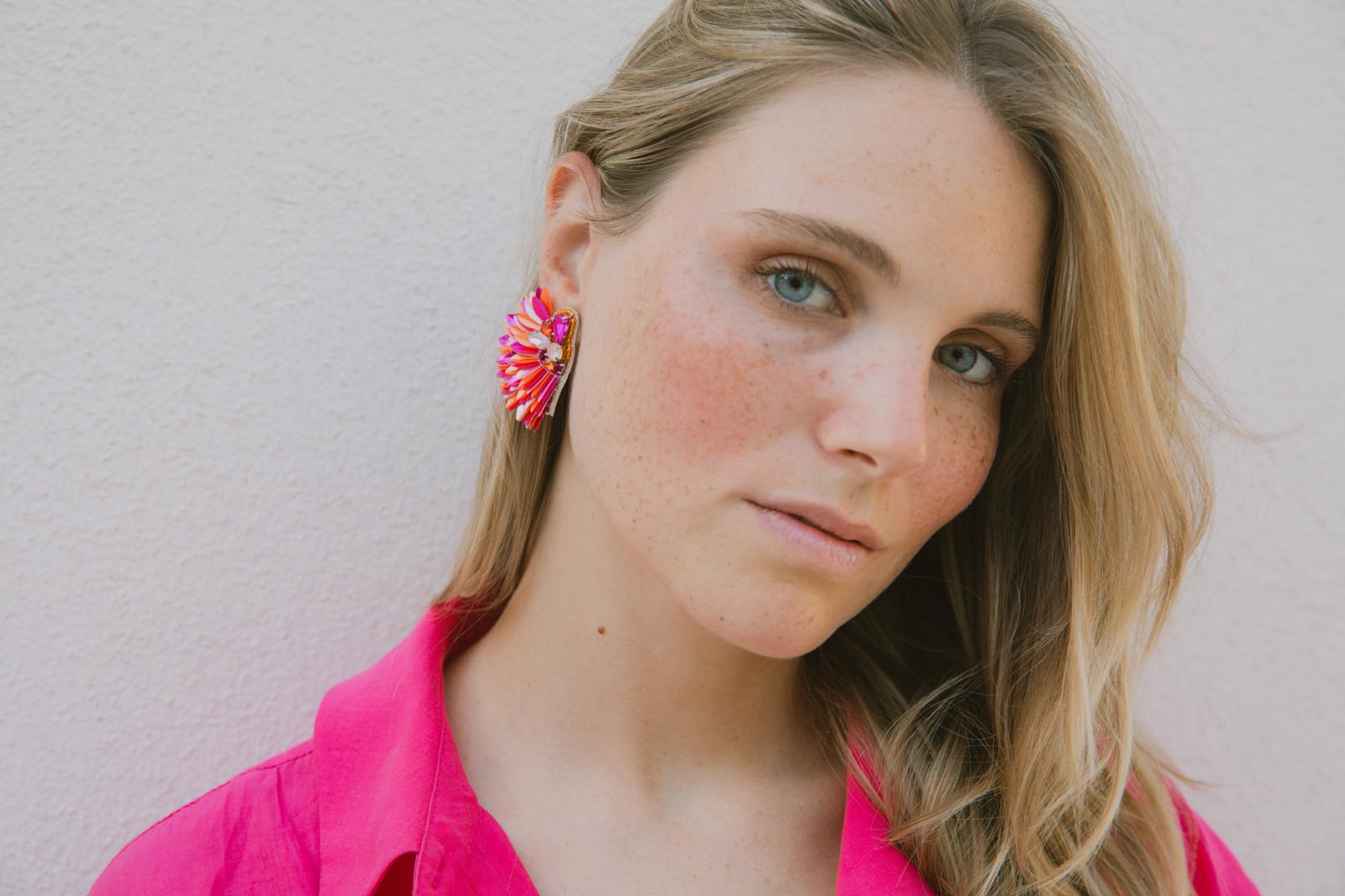 Boucles d'oreilles brodées ISÉE